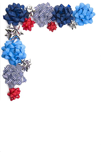 Red, White, and Blue Ribbon Bows and Jingle Bells Holiday Frame