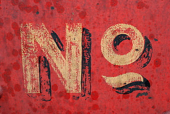 Vintage No 2 Sign on Red Textured Background