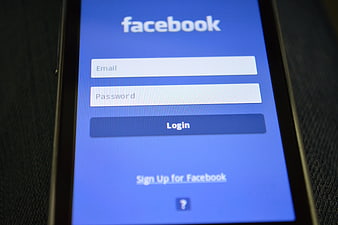 Facebook Login Screen on Smartphone Display