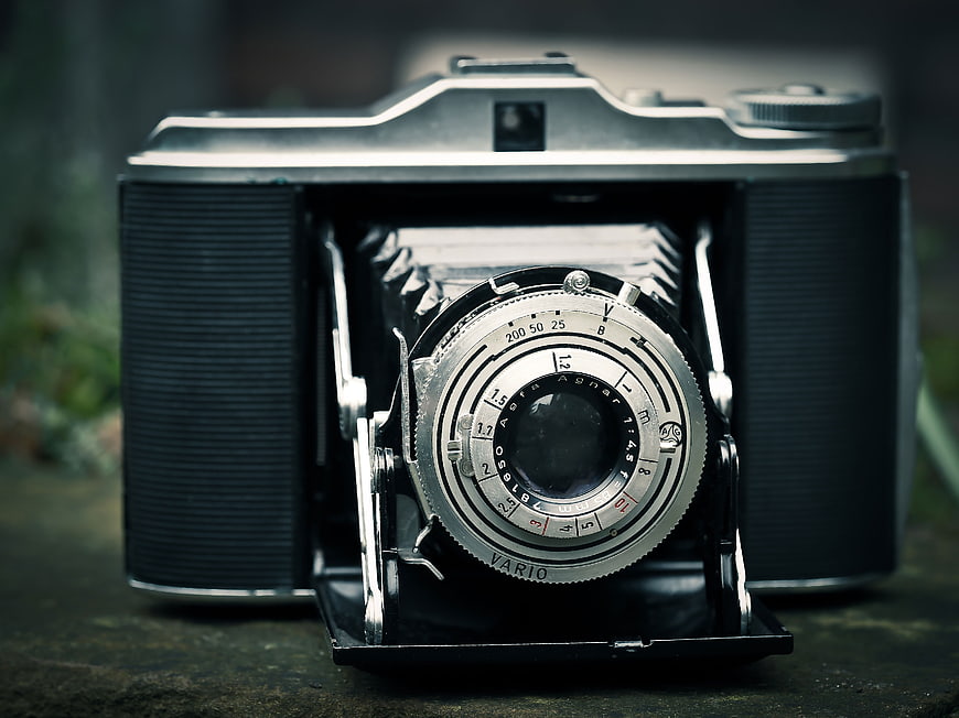 Vintage Agfa Isolette Camera Close-Up