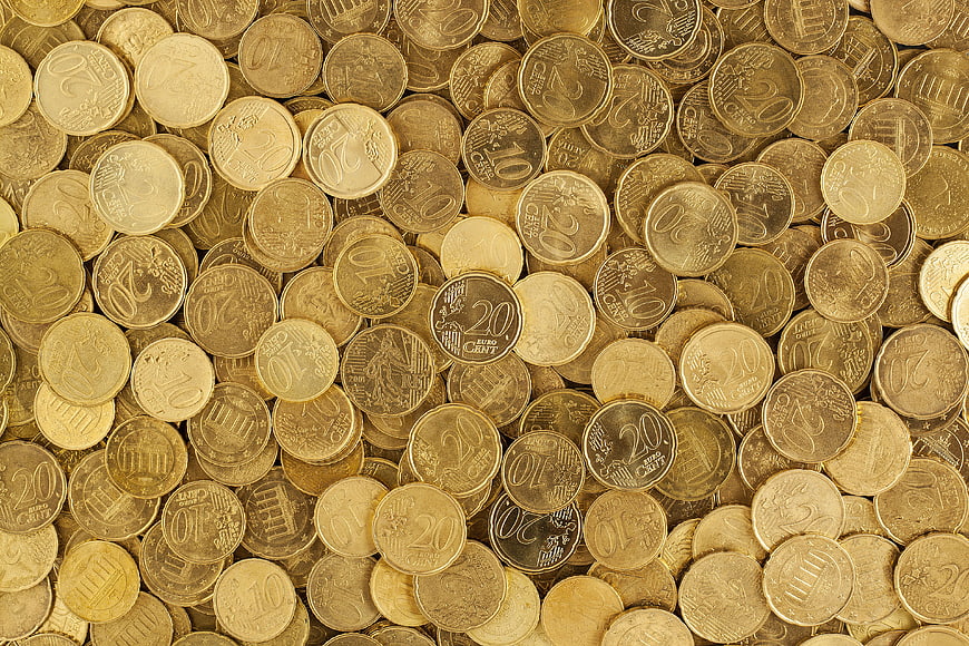 Pile of Euro Coins Background