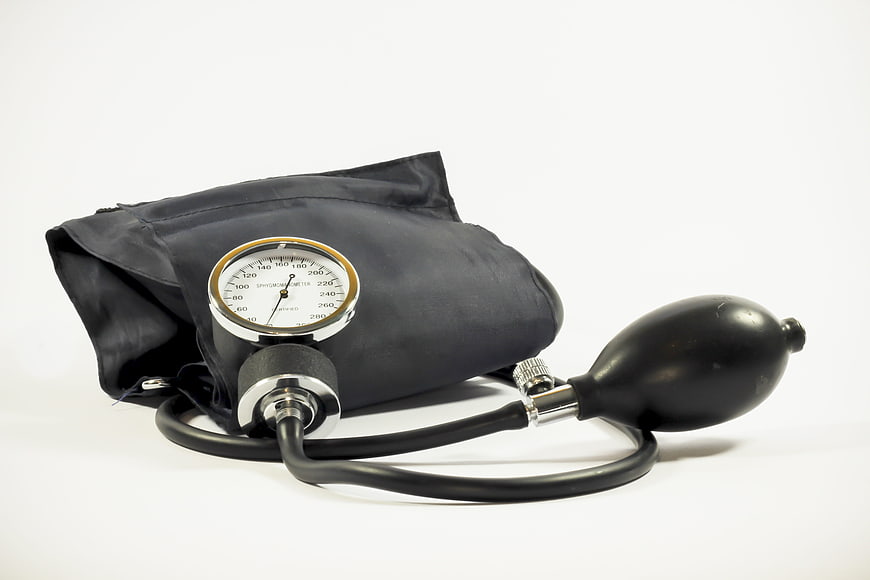 Manual Sphygmomanometer Blood Pressure Monitor on White Background