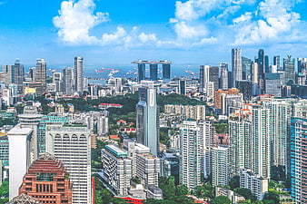 Singapore Skyline with Marina Bay Sands and Skyscrapers