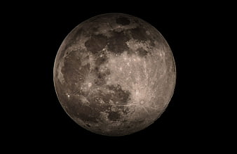 Detailed Full Moon Surface Texture Against Black Sky