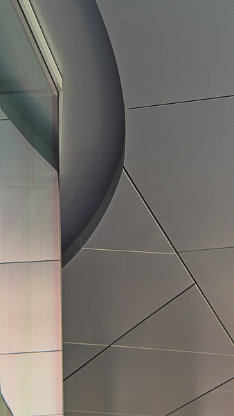 Abstract Modern Architecture Detail with Curved Metal Panels