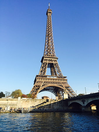 Eiffel Tower View from Seine River in Paris