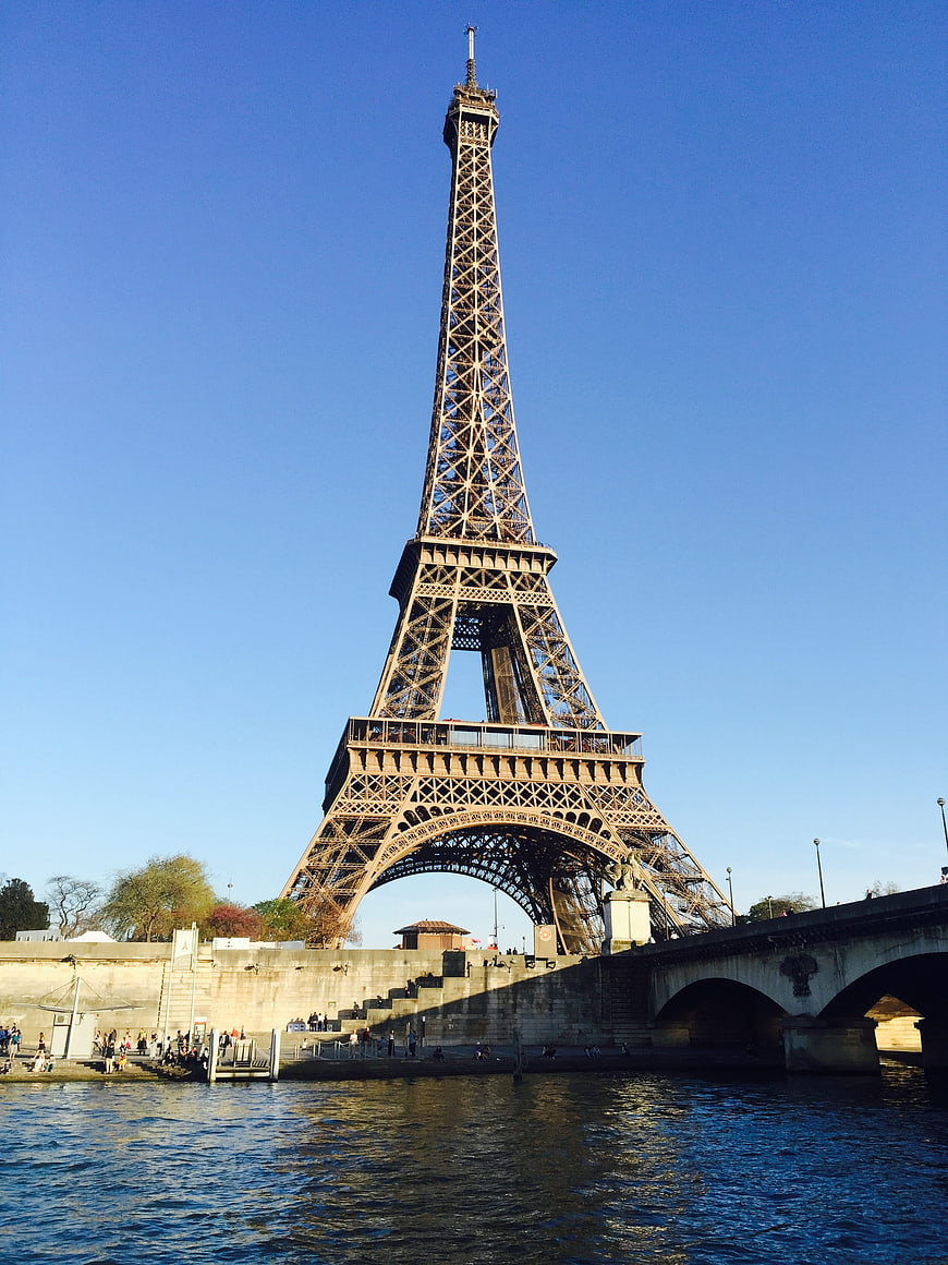 Eiffel Tower View from Seine River in Paris