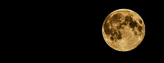 Full Moon in Night Sky with Golden Craters