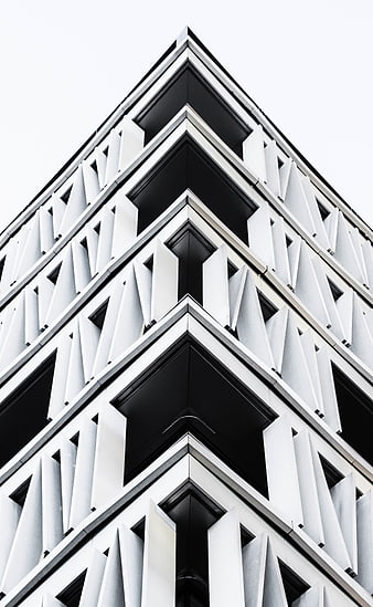 Modern Geometric Architecture Black and White Building Facade