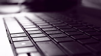 Close-up of laptop keyboard with shallow depth of field