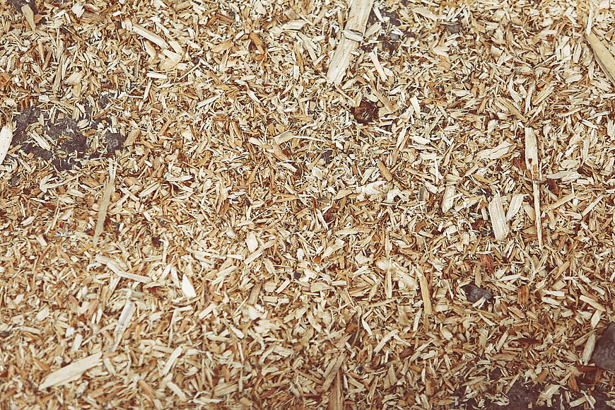 Top View of Wood Shavings and Sawdust Texture Background