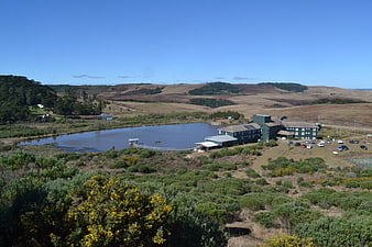 Aerial View of Lakeside Resort in Rolling Hills