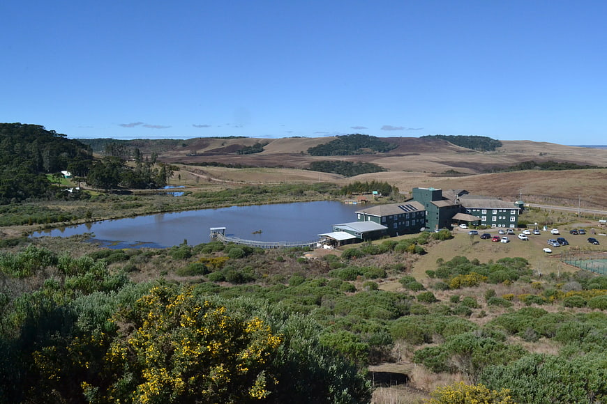 Aerial View of Lakeside Resort in Rolling Hills