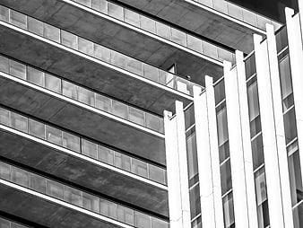 Abstract Black and White Modern Building Facade Architecture