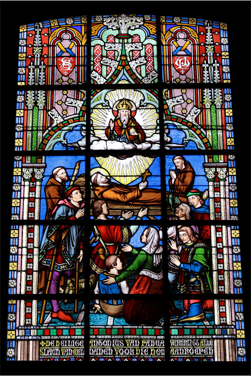 Stained Glass Window Depicting Saint Anthony of Padua