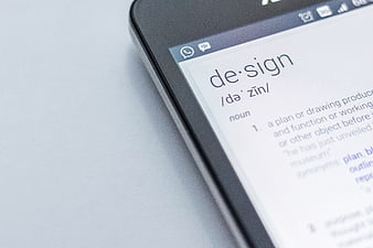 Smartphone Screen Showing Design Definition Close Up