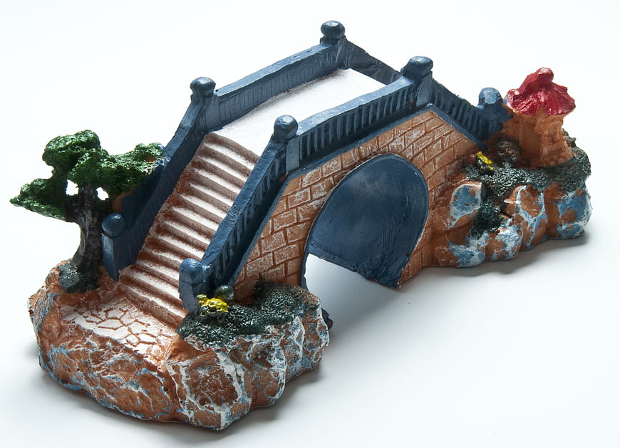 Miniature Asian Bridge Ornament with Bonsai Tree