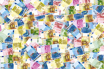 Scattered Euro Banknotes Background