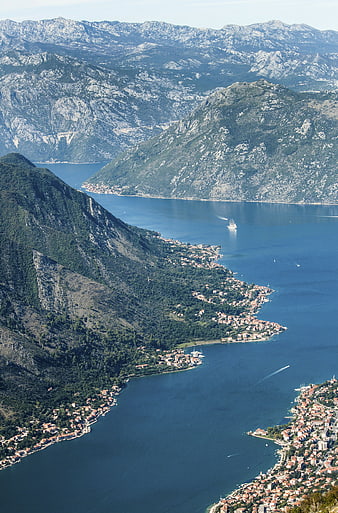 Aerial View of Bay of Kotor, Montenegro
