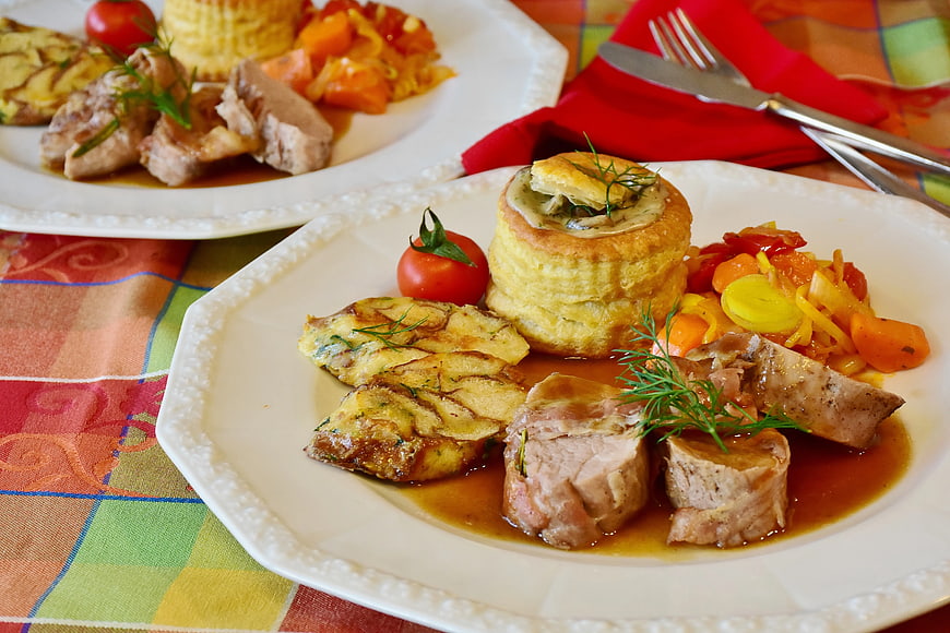 Hearty Pork Roast Dinner with Potatoes and Vegetables