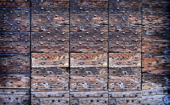Vintage Wooden Door Texture with Metal Studs