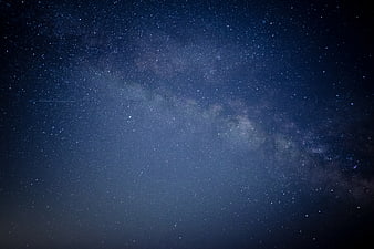 Milky Way Galaxy in Deep Blue Night Sky