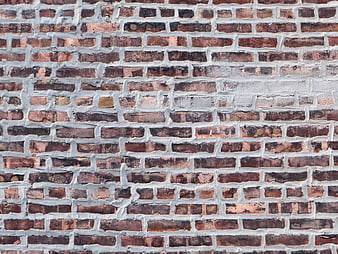 Textured Red Brick Wall with White Mortar Background