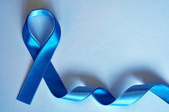Blue Awareness Ribbon on White Background