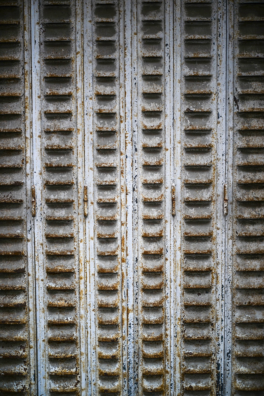 Rusty White Metal Shutters Texture Pattern