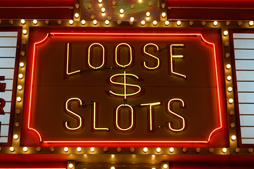 Illuminated Neon Loose Slots Casino Sign