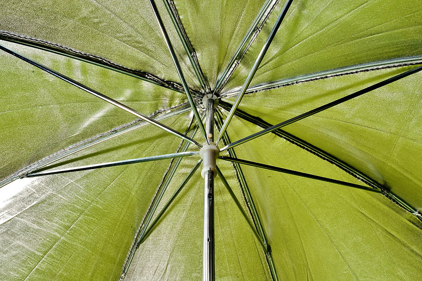 Abstract View of Green Umbrella Interior Structure