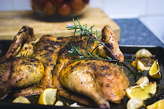 Roasted Spatchcock Chicken with Lemon and Rosemary