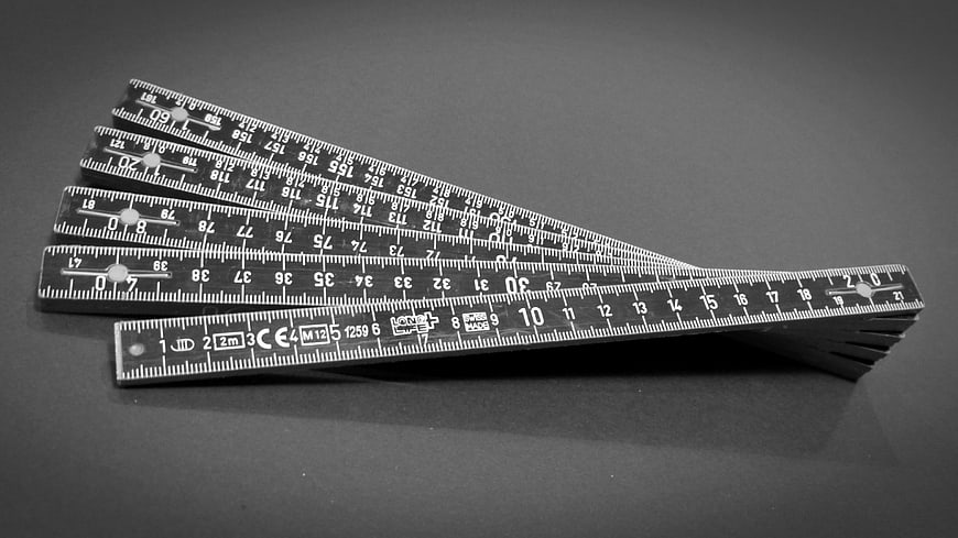 Black and White Folding Ruler Product Photography