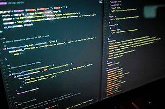Close-up of PHP code on a computer monitor screen