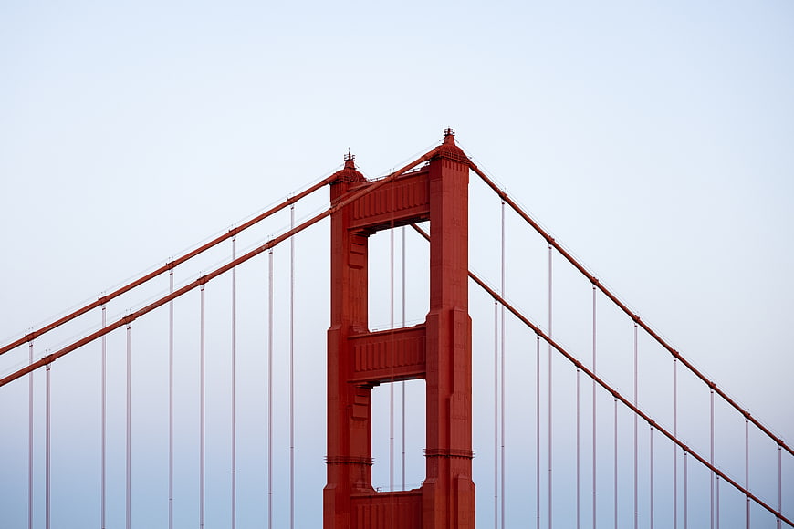 Golden Gate Bridge Tower Against Blue Sky