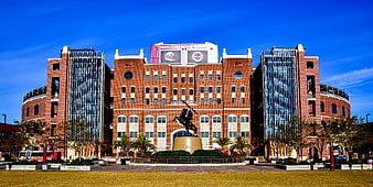 Florida State University Stadium Exterior With Equestrian Statue