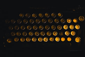 Vintage Typewriter Keyboard with Illuminated Keys