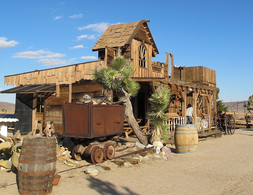 Rustic Western Ghost Town Building In Mojave Desert