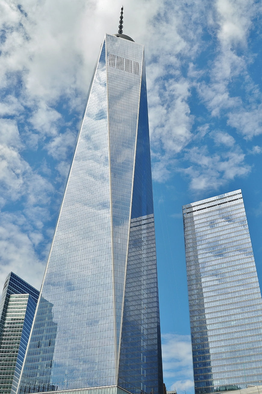 One World Trade Center Skyscraper Against Blue Sky