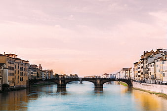 Ponte Vecchio Florence Italy Sunset River View