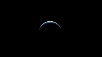 Earth Horizon Rising From Deep Space Black Background