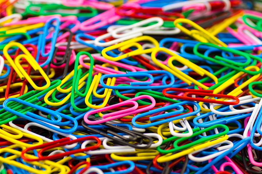Colorful Paperclips Background