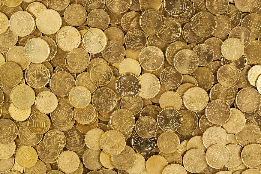 Pile of Euro Coins Background Texture