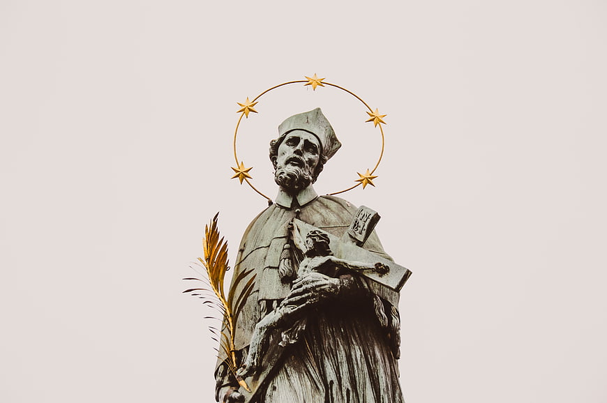 Statue of Saint John of Nepomuk with Golden Halo