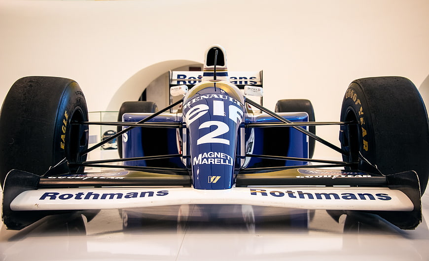 Front View of Vintage Renault Formula One Race Car