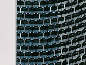Modern Hexagonal Glass Building Facade Architecture