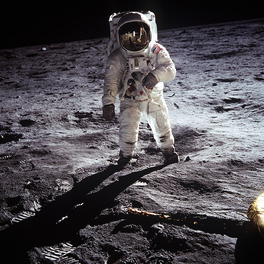 Astronaut Buzz Aldrin on the Moon Surface
