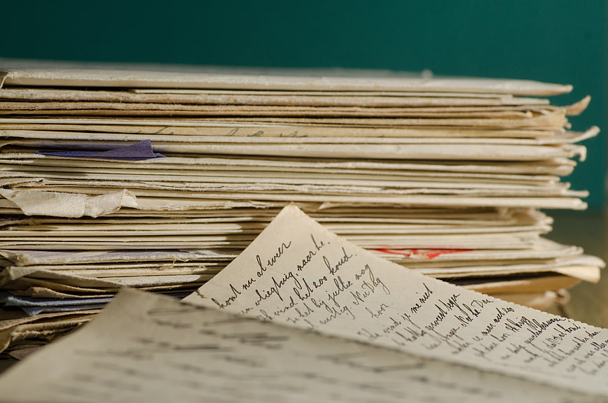 Vintage Stack of Handwritten Letters and Envelopes