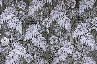 White Floral Lace Pattern On Dark Textured Background