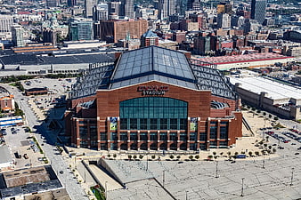 Aerial View of Lucas Oil Stadium in Indianapolis